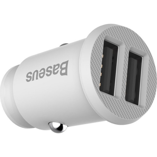 Baseus Φορτιστής Αυτοκινήτου Λευκός 3.1A με Θύρες 2xUSB (CCALL-ML02)