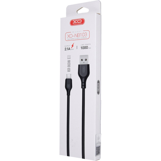 XO Καλώδιο 2.1Α USB-A σε micro-USB Μαύρο 1m (NB103)