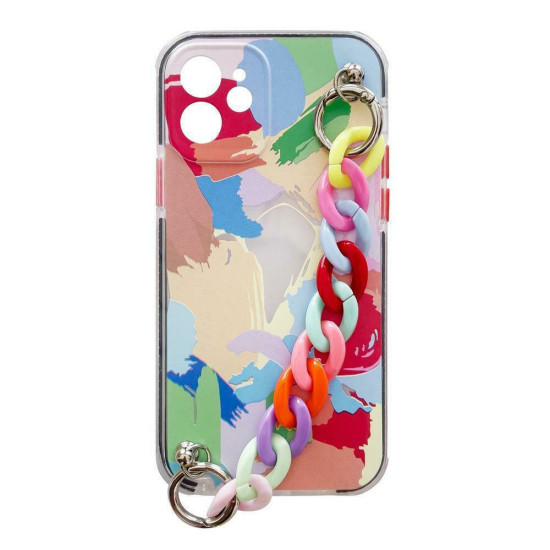 COLOR CHAIN FLEXIBLE BACK COVER FOR IPHONE 13 MINI DESIGN 04