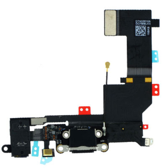 Θύρα φόρτισης (charge connector) με flex καλώδιο για iPhone 5S μαύρο